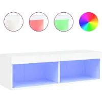 vidaXL TV-Schrank mit LED-Leuchten Weiß 100x30x30 cm
