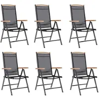 vidaXL Klappstühle, 6 Stück, Textilene, Schwarz