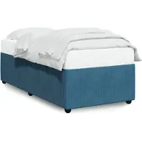 vidaXL Bettgestell Blau 90x200 cm Samt