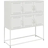 vidaXL Sideboard Weiß 100,5x39x107 cm Stahl