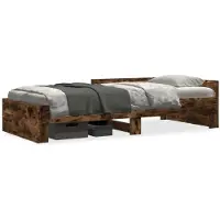 vidaXL Bettgestell ohne Matratze Räuchereiche 90x190 cm Holzwerkstoff