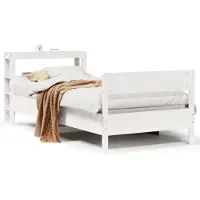 vidaXL Massivholzbett ohne Matratze Weiß 75x190 cm Kiefernholz