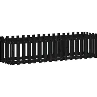 vidaXL Hochbeet Latten-Design Schwarz 200x50x50 cm Massivholz Kiefer