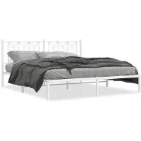 vidaXL Bettgestell mit Kopfteil Metall Weiß 183x213 cm