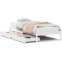 vidaXL Massivholzbett ohne Matratze Weiß 75x190 cm Kiefernholz