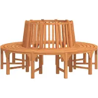 vidaXL Baumbank Rund Ø208 cm Massivholz Eukalyptus