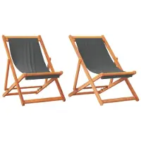 vidaXL Klappstühle, 2 Stück, grauer Stoff