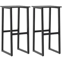vidaXL Barhocker 2 Stk. Schwarz 38x38x80 cm Pulverbeschichteter Stahl