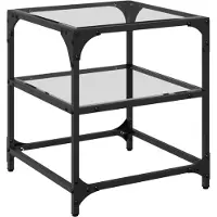 vidaXL Couchtisch mit Glasplatte Transparent 40x40x45 cm Stahl