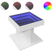 vidaXL LED-Couchtisch Weiß 50x50x45 cm Holzwerkstoff