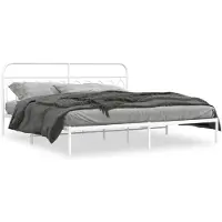 vidaXL Bettgestell mit Kopfteil Metall Weiß 200x200 cm