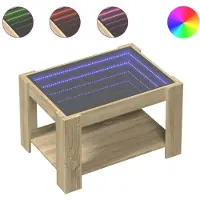 vidaXL LED-Couchtisch Sonoma Eiche 73x53x45 cm Holzwerkstoff