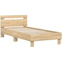 vidaXL Bettgestell ohne Matratze mit Kopfteil Sonoma-Eiche 90x190 cm