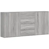 vidaXL Sideboards 3 Stk. Grau Sonoma 60x31x84 cm Holzwerkstoff