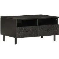 vidaXL Couchtisch Schwarz 80x54x40 cm Massivholz Mango