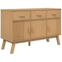 vidaXL Sideboard OLDEN Braun 114x43x73,5 cm Massivholz Kiefer