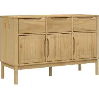 vidaXL Sideboard FLORO Wachsbraun 114x43x74 cm Massivholz Kiefer