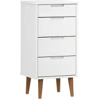 vidaXL Schubladenschrank MOLDE Weiß 40x35x82 cm Massivholz Kiefer