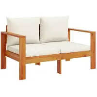 vidaXL Gartensofa mit Kissen 2-Sitzer Massivholz Akazie