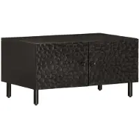 vidaXL Couchtisch Schwarz 80x50x40 cm Massivholz Mango