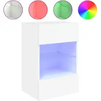 vidaXL TV-Wandschrank mit LED-Leuchten Weiß 40x30x60,5 cm