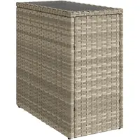 vidaXL Garten-Beistelltisch mit Glasplatte 58x27,5x55 cm Poly Rattan