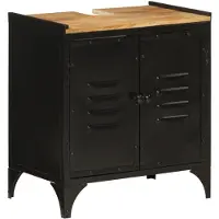 vidaXL Waschbeckenunterschrank 55x35x60 cm Eisen und Massivholz Mango