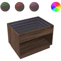 vidaXL Couchtisch mit Infinity-LED Braun Eichen-Optik 70x50x50 cm