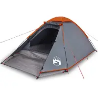 vidaXL Kuppel-Campingzelt 4 Personen Grau und Orange Wasserdicht