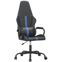 vidaXL Gaming-Stuhl mit Massagefunktion Blau und Schwarz Kunstleder