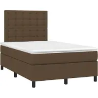 vidaXL Boxspringbett mit Matratze Dunkelbraun 120x190 cm Stoff