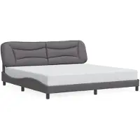 vidaXL Bettgestell ohne Matratze "Hvar" Grau 200x200 cm Kunstleder
