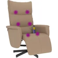 vidaXL Massagesessel mit Fußteil Cappuccino-Braun Kunstleder