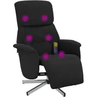 vidaXL Massagesessel mit Fußteil Schwarz Stoff