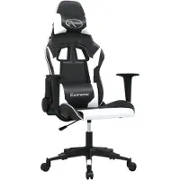 vidaXL Gaming-Stuhl mit Massagefunktion Schwarz und Weiß Kunstleder
