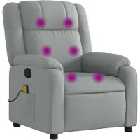 vidaXL Massagesessel Hellgrau Stoff