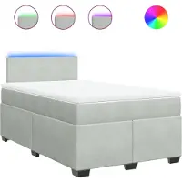 vidaXL Boxspringbett mit Matratze Hellgrau 120x190 cm Samt