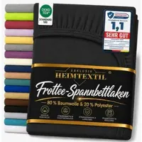 EXKLUSIV HEIMTEXTIL Frottee Spannbettlaken 140 - 160 x 200 cm Schwarz