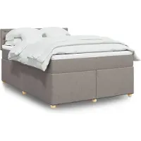 vidaXL Boxspringbett mit Matratze Taupe 140x200 cm Stoff