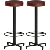 vidaXL Barhocker 2 Stk. 76 cm Echtleder
