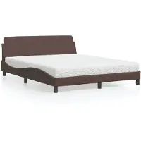 vidaXL Bett mit Matratze "Dover" Braun 160x200 cm Kunstleder