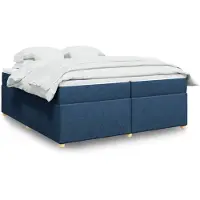 vidaXL Boxspringbett mit Matratze Blau 200x200 cm Stoff