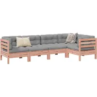 vidaXL 5-tlg. Garten-Sofagarnitur mit Kissen Massivholz Douglasie