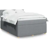 vidaXL Boxspringbett mit Matratze Hellgrau 160x200 cm Stoff
