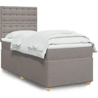 vidaXL Boxspringbett mit Matratze Taupe 90x190 cm Stoff