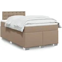vidaXL Boxspringbett Matratze Cappuccino-Braun 120x190 cm Kunstleder