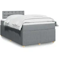 vidaXL Boxspringbett mit Matratze Hellgrau 120x190 cm Stoff