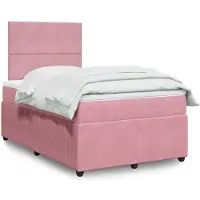 vidaXL Boxspringbett mit Matratze Rosa 120x200 cm Samt