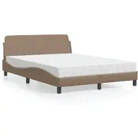 vidaXL Bett mit Matratze "Dover" Cappuccino-Braun 120x200 cm Kunstleder