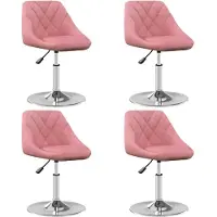 vidaXL Esszimmerstühle 4 Stk. Drehbar Rosa Samt